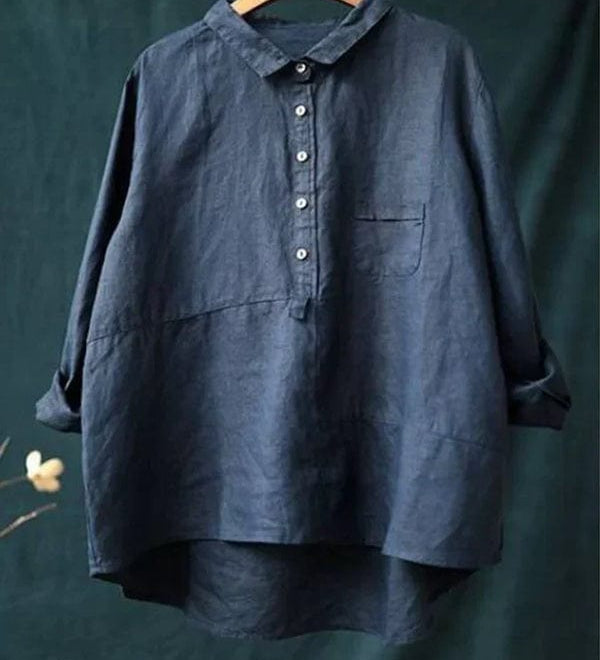 Elvie | エレガントな夏用リネンブラウス（女性用）