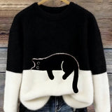ルナ | 猫のグラフィック付き女性用セーター