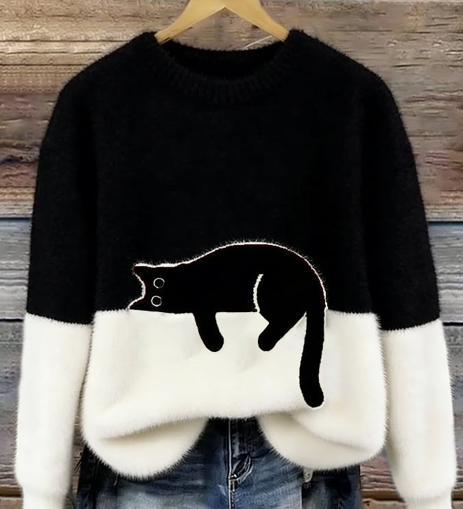 ルナ | 猫のグラフィック付き女性用セーター