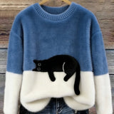 ルナ | 猫のグラフィック付き女性用セーター