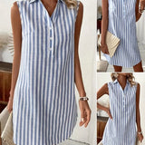 Laurienne™ | ストライプシャツドレス