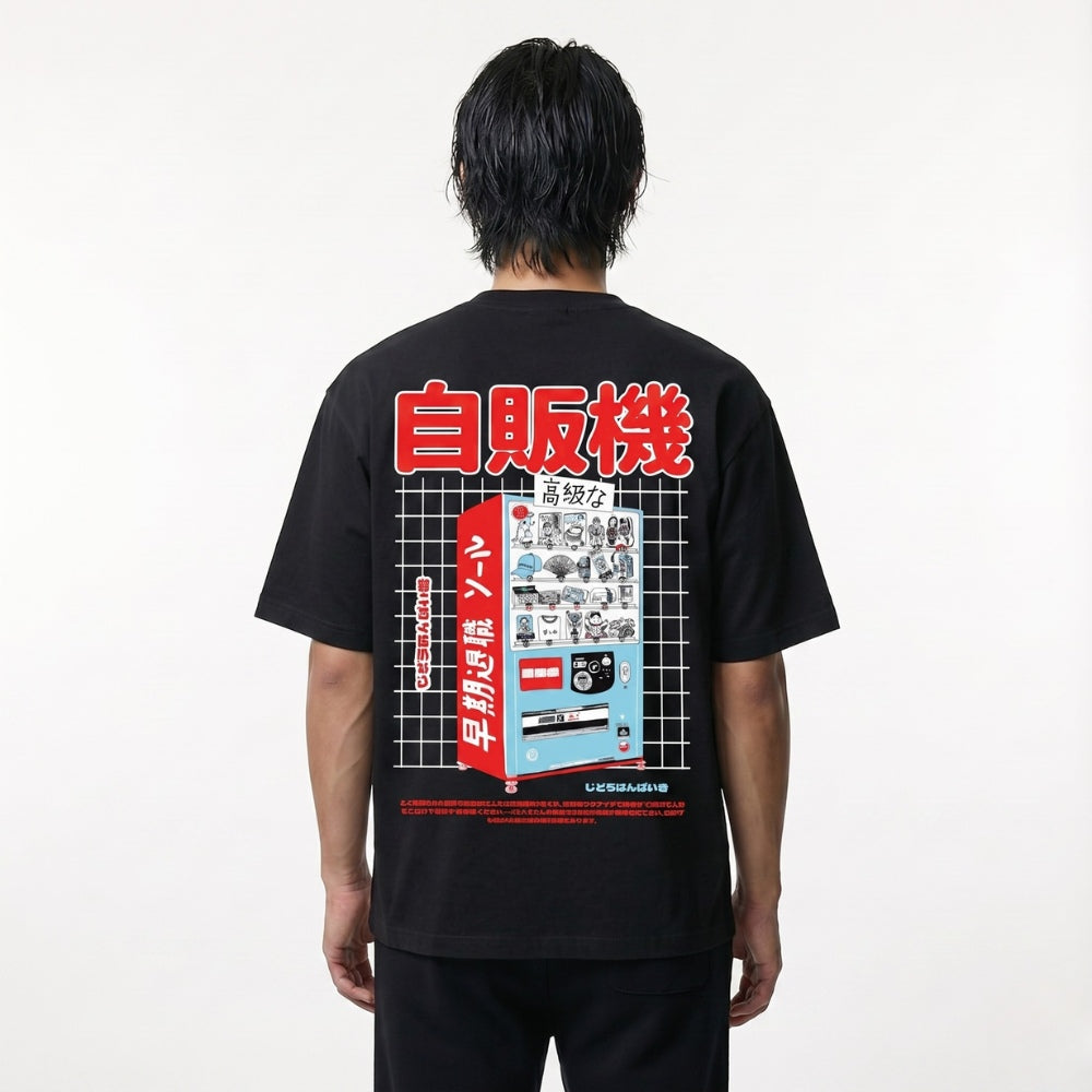 オーバーサイズ日本製Tシャツ - 自動販売機デザイン