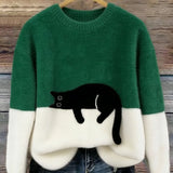 ルナ | 猫のグラフィック付き女性用セーター