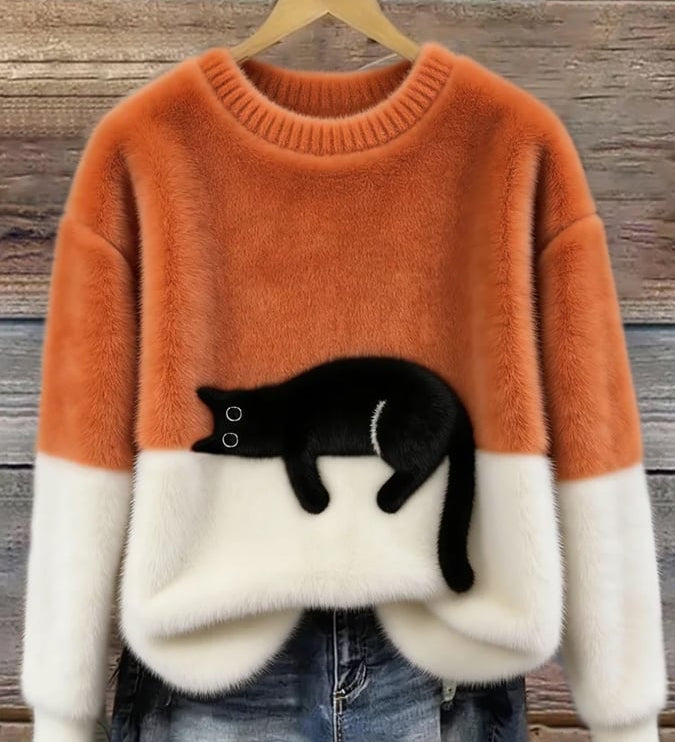 ルナ | 猫のグラフィック付き女性用セーター