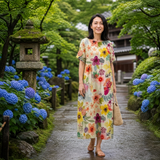 ハナ｜可憐な花柄のワイドワンピース